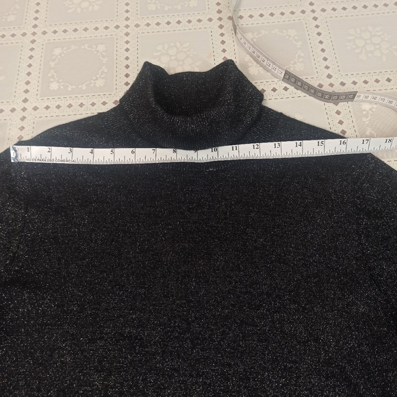 Pure Collection Women's Black With Metallic Fibres Cowl Neck Sweater Size 22 - Picture 11 of 16